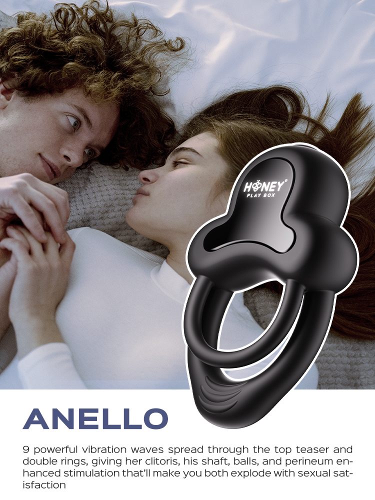 ANELLO-Honeyplaybox Design Vibrating Penis Cock Ring Remote Control Vibrating Cock Ring